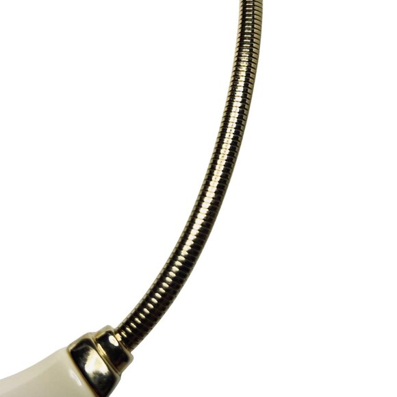 Crown Trifari Gold Tone & Cream Lucite Necklace With Clip On Earrings (5832) - Picture 4 of 9